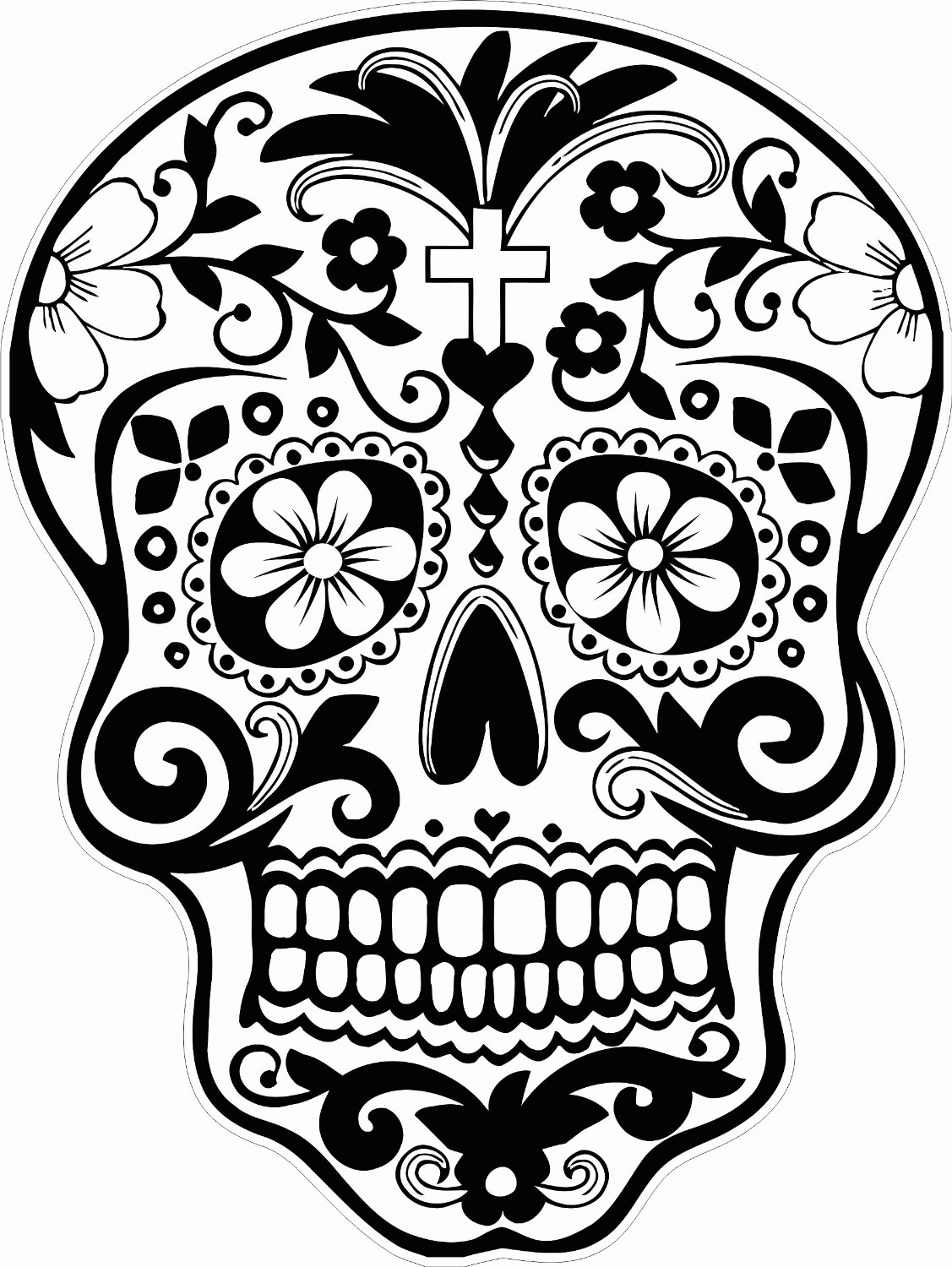 Sugar Skull Girl Coloring Pages Skull Color Pages Mexican Sugar ...