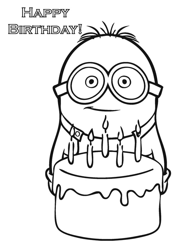 Amazing of Minion Birthday Coloring Page Has Minion Color #2752