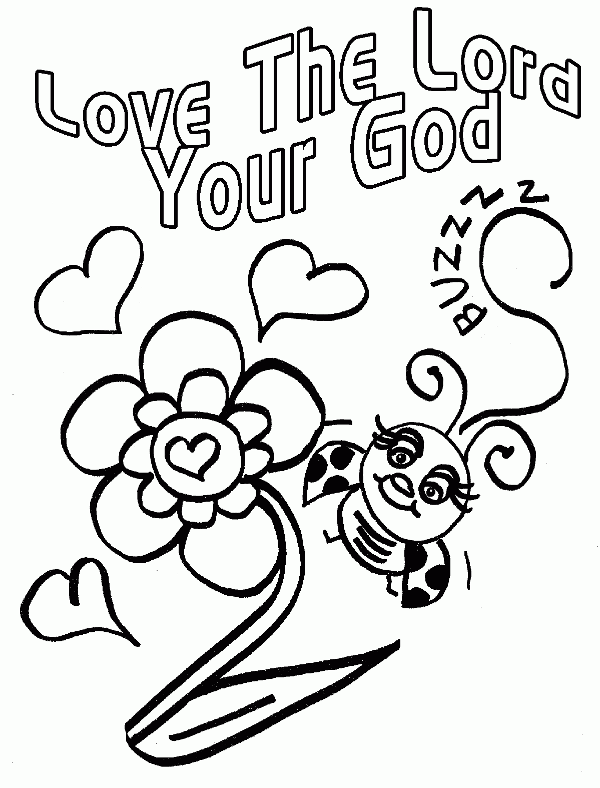 Love The Lord Your God Is Love Coloring Pages Free Printable For Kids