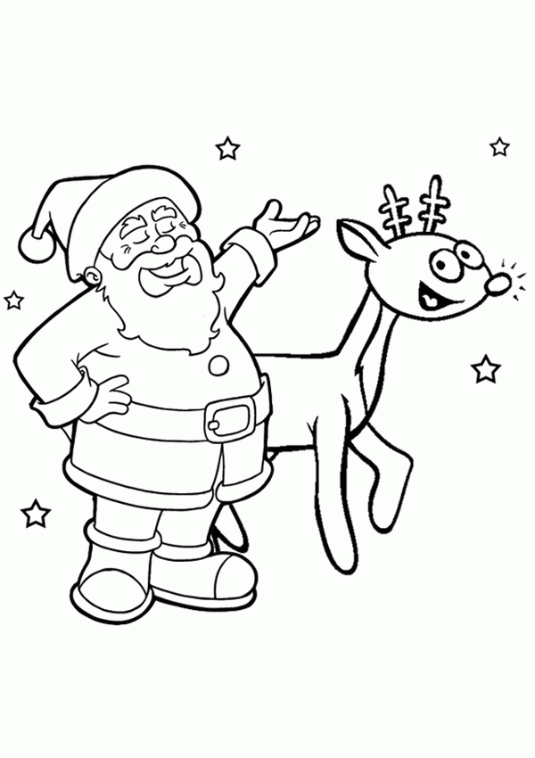 Free Online Santa & Rudolph Colouring Page - Kids Activity Sheets ...