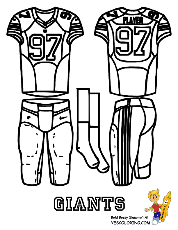 Football Uniform Coloring Page | Free | NFL | NFC Falcons - Rams