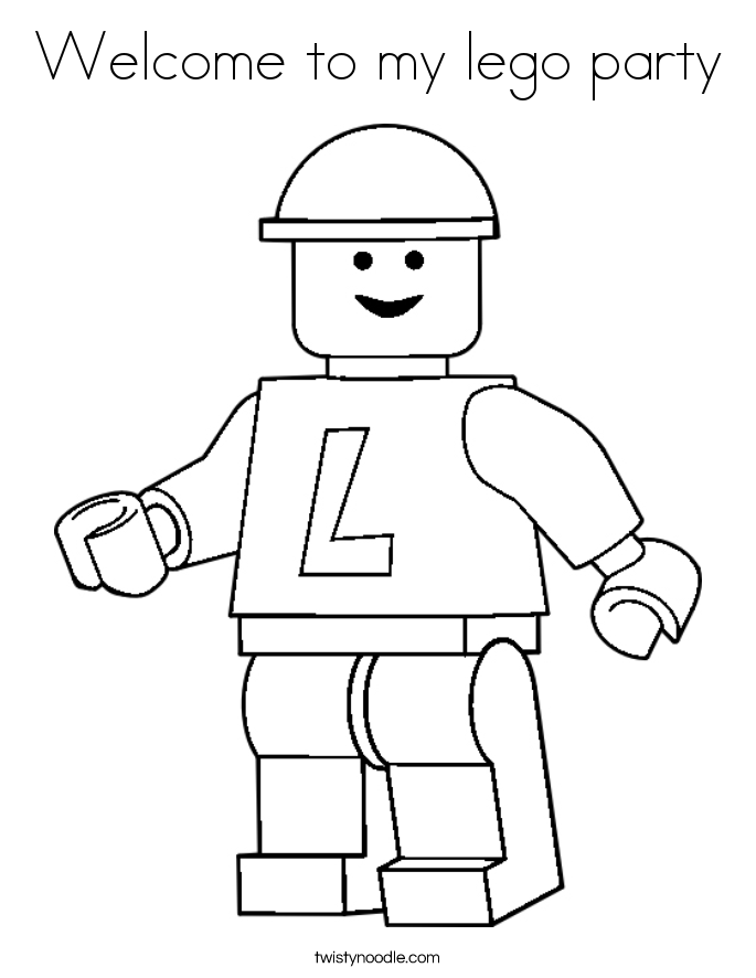Welcome to my lego party Coloring Page - Twisty Noodle