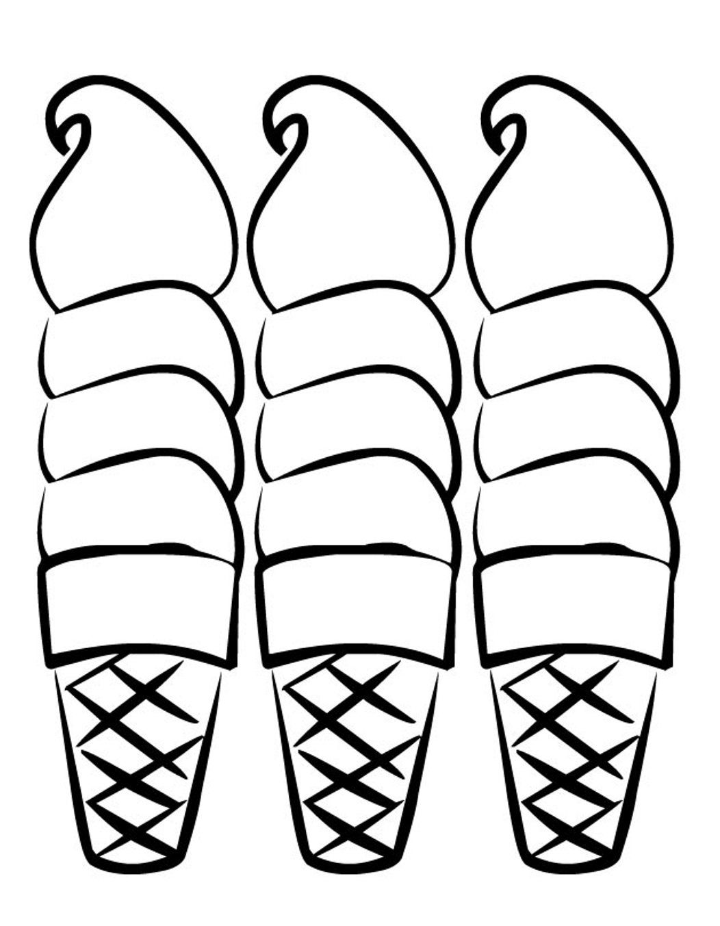 Coloring Ice Cream Cones : Three Sweet Ice Cream Coloring Pages ...