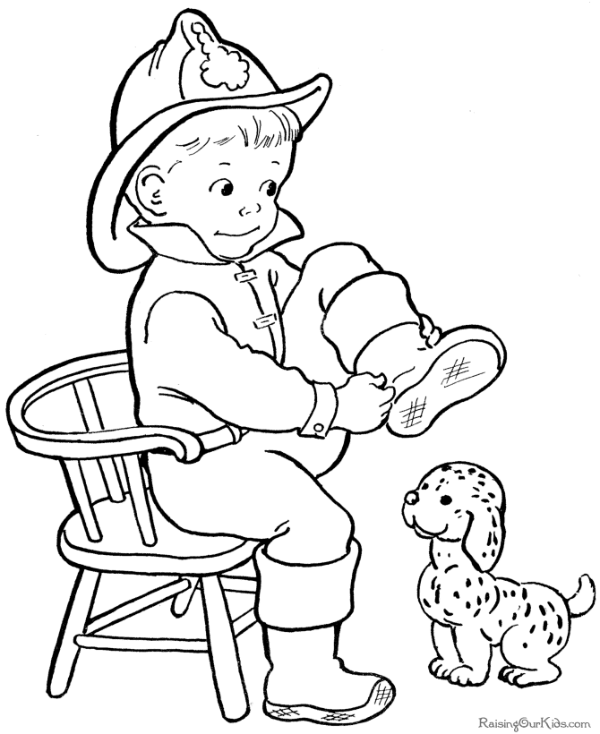 Free Firefighter Coloring Page - High Quality Coloring Pages