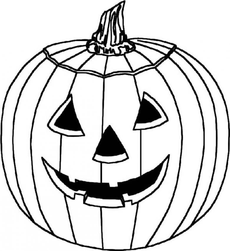 Jack-o-Lantern PUMPKINS coloring pages - Pumpkin with bats and cats