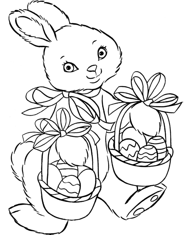 Girl Easter Bunny Coloring Pages | Coloring