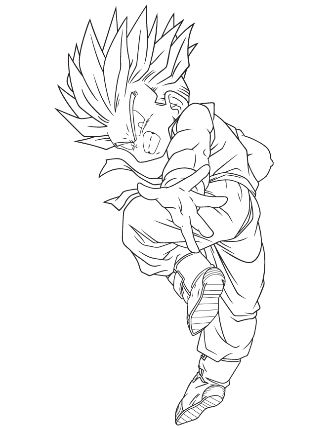 Goten super saiyan coloring pages download and print for free