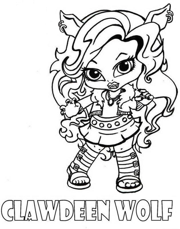 Print Clawdeen Wolf Little Girl Monster High Coloring Page or