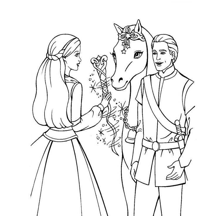 princess and magic horse coloring pages ekids printable