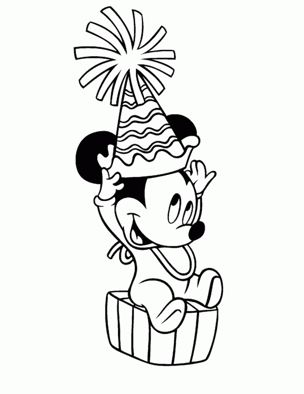 Baby Mickey Collecting Walnut Coloring Page | Kids Coloring Page