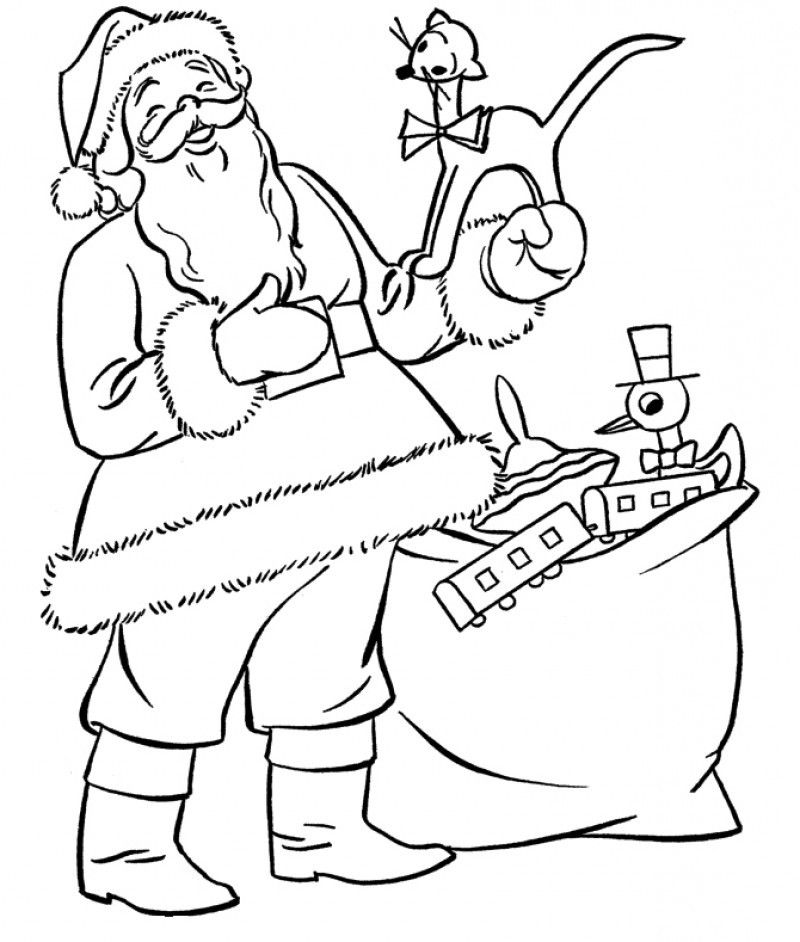 Santa Claus Is Very Pleased With All Of This Coloring Page - Kids
