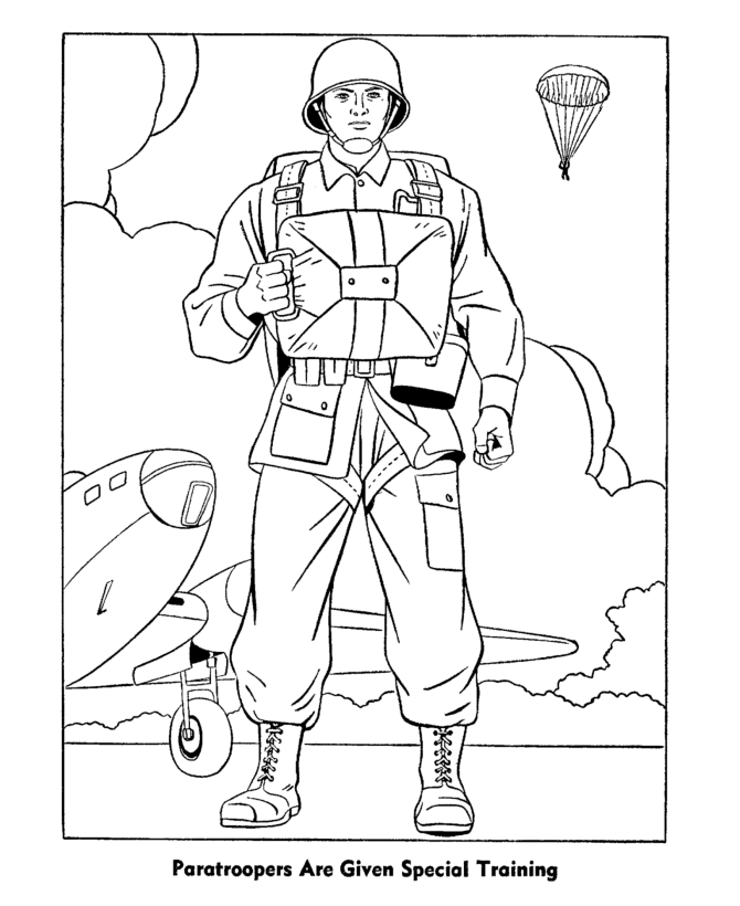 Armed Forces Day Coloring Pages | US Army Paratrooper Armed Forces ...