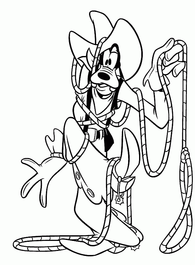 Goofy Coloring Pages : Goofy Hold The Rope Coloring Pages Kids