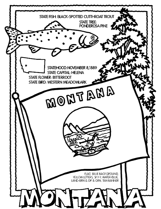 Montana coloring page | Beginning Of The Year