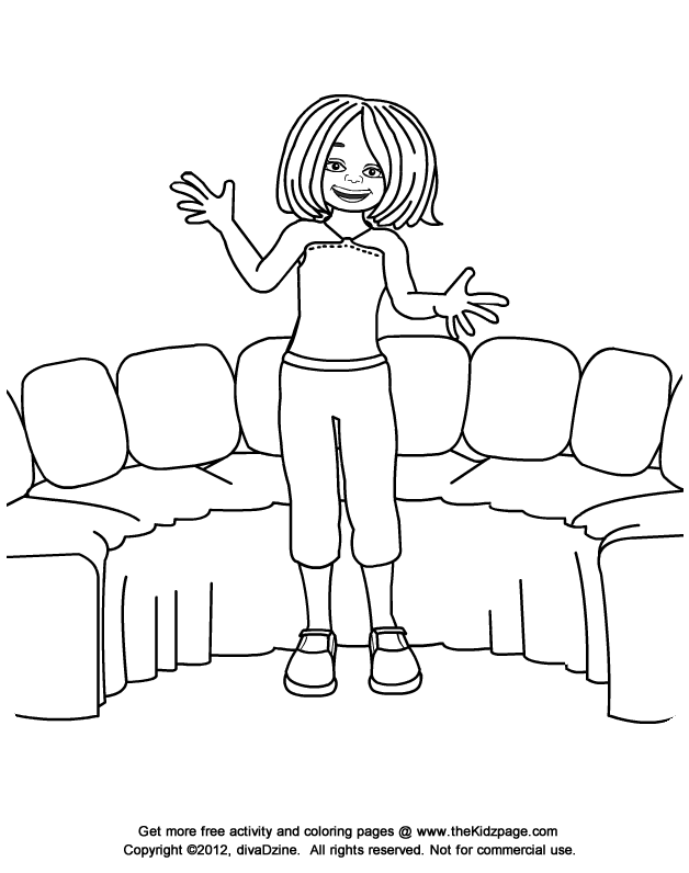 Lounger Kid - Free Coloring Pages for Kids - Printable Colouring