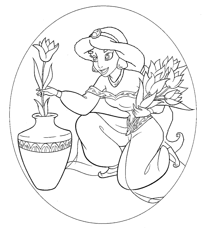 Jasmine Princess Coloring Pages