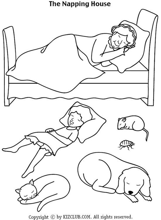 Napping House Coloring Page