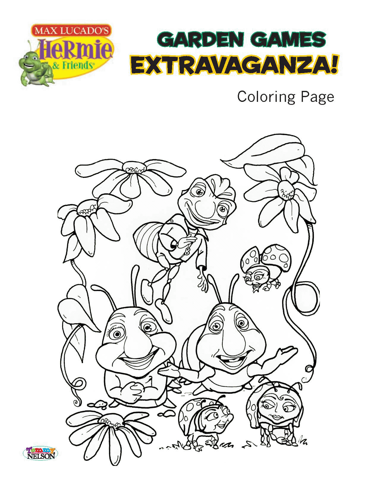 Hermie and friends coloring page