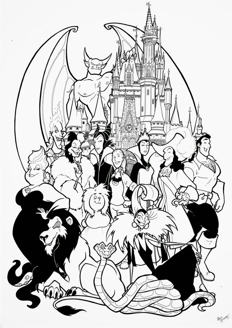 Disney Villains Coloring Pages - Coloring Labs