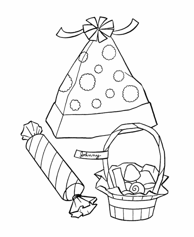 BlueBonkers - Birthday Sweets and Treats Coloring Page ...