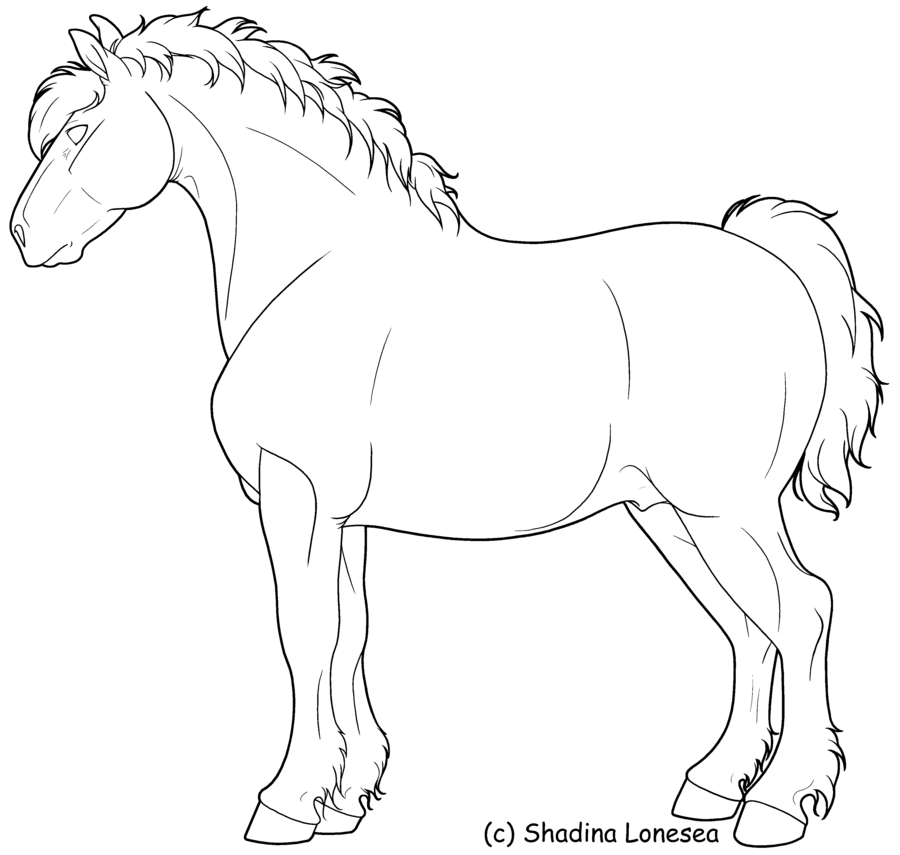 Draft Horse lineart by ShadinaLonesea on deviantART | Horse ...