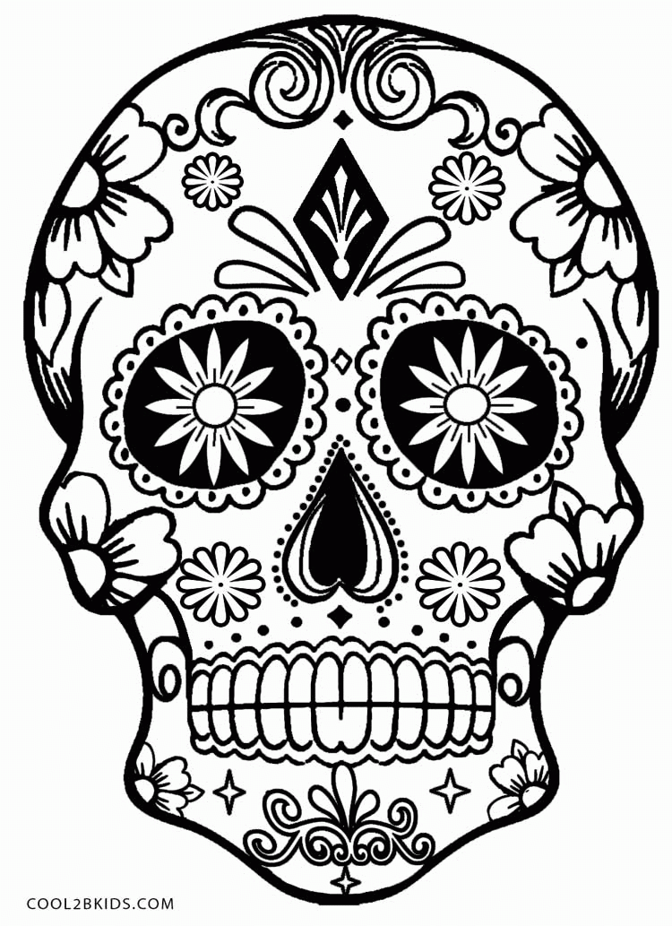 Education Day Of The Dead Skull Coloring Pages Az Coloring Pages ...