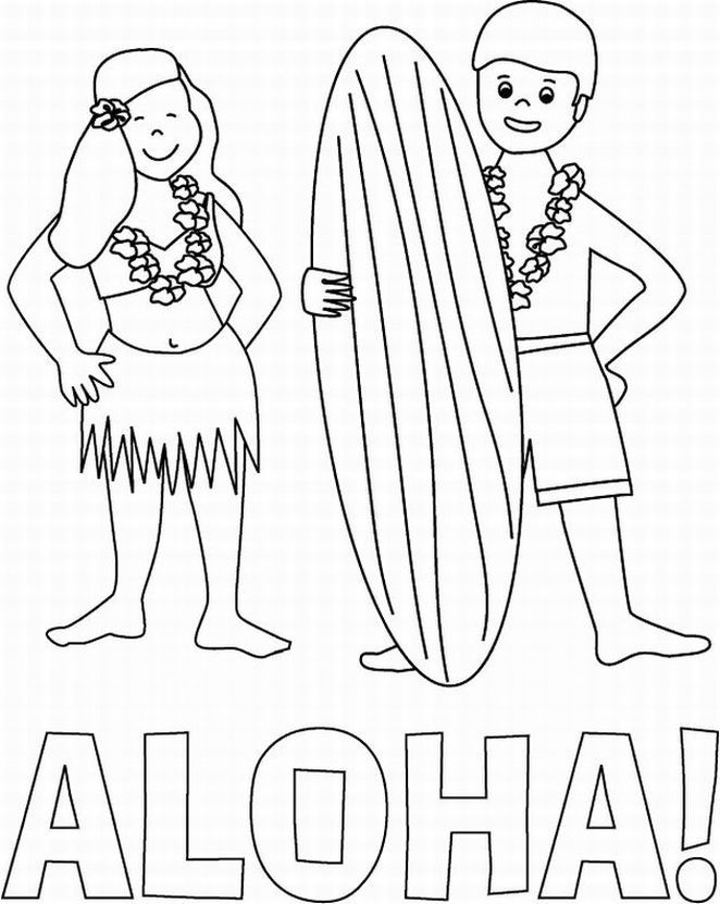 Aloha Coloring Pages Images & Pictures - Becuo