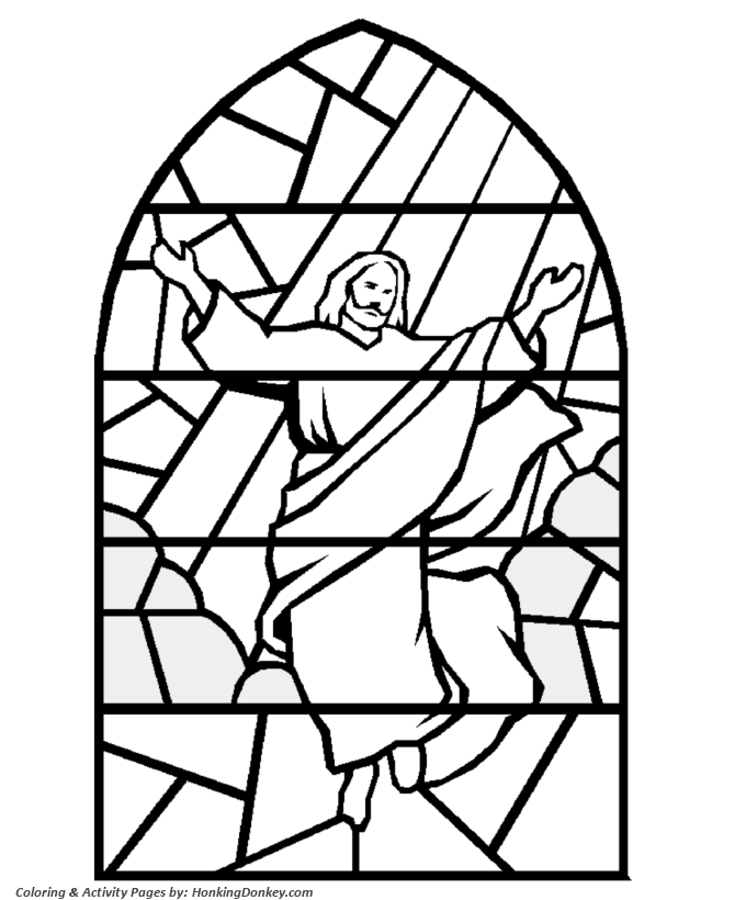 Bible Coloring Pages - Stained Glass Jesus Coloring Pages
