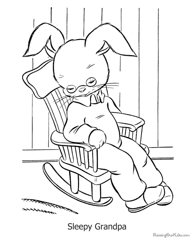 Easter bunny page to colour in - 020