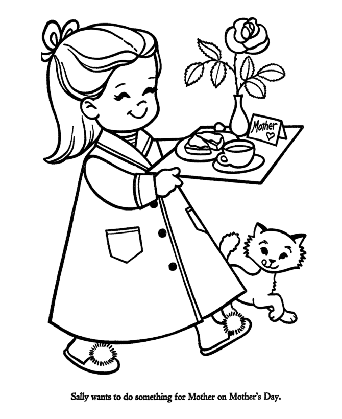 new mother Colouring Pages