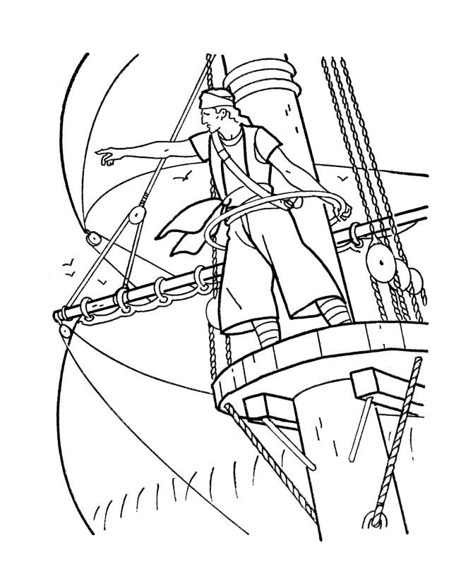 Bluebonkers: Caribbean Pirates of the Sea coloring pages - Sail on