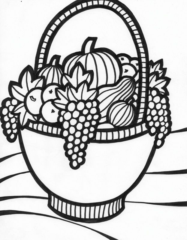 fruit basket picture coloring pages 2 - games the sun | games site