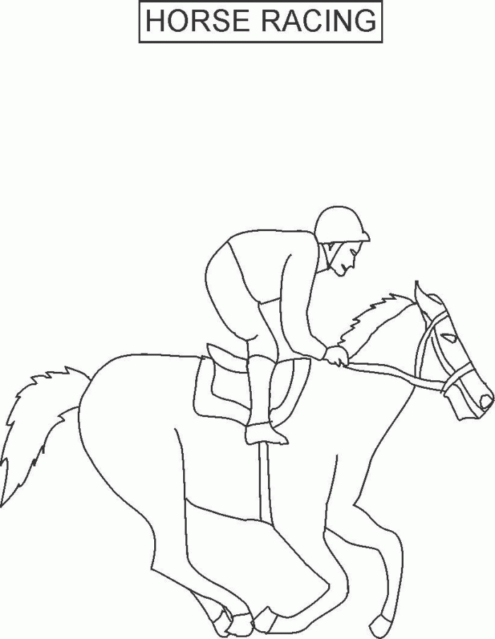Horse Racing Coloring Pages Print | 99coloring.com