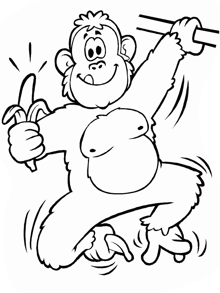Monkey Coloring Book Pages | Animal Coloring Pages | Kids Coloring