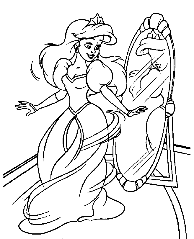 Beautiful Ariel Coloring Page | Kids Coloring Page