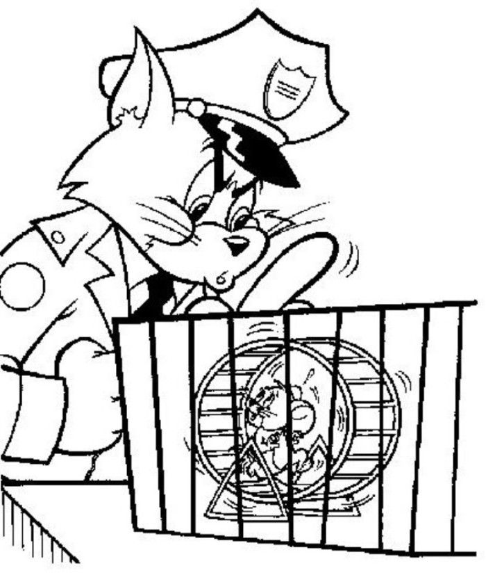 Jerry In Hamster Cage Coloring Pages - Cartoon Coloring Pages on