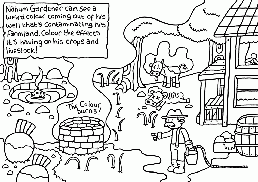 Squid Bits!: The Colour Out Of Space colouring page!