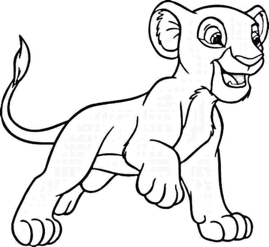 Happy Simba Coloring Page For Preschoolers