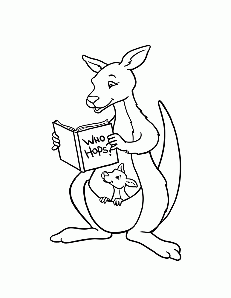 Kangaroo-Color-Pages-791×1024 | COLORING WS