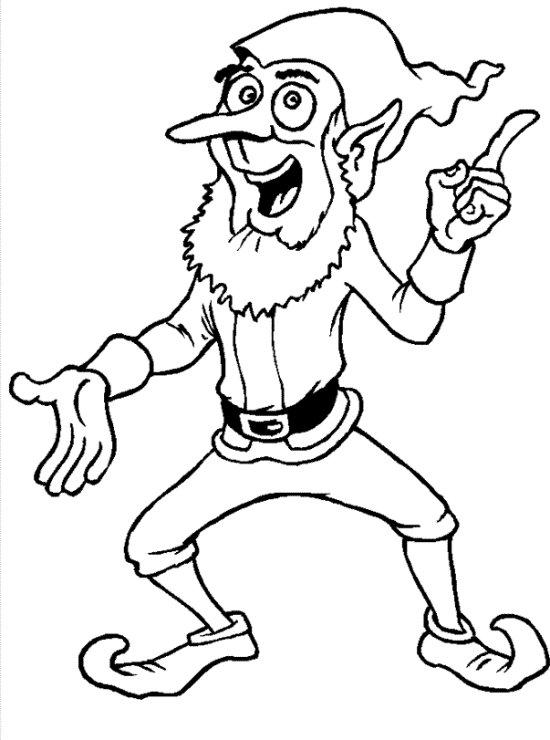 Pictures Christmas Elves Coloring Pages - Christmas Coloring Pages