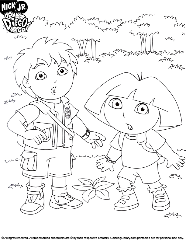 Go Diego Go coloring picture