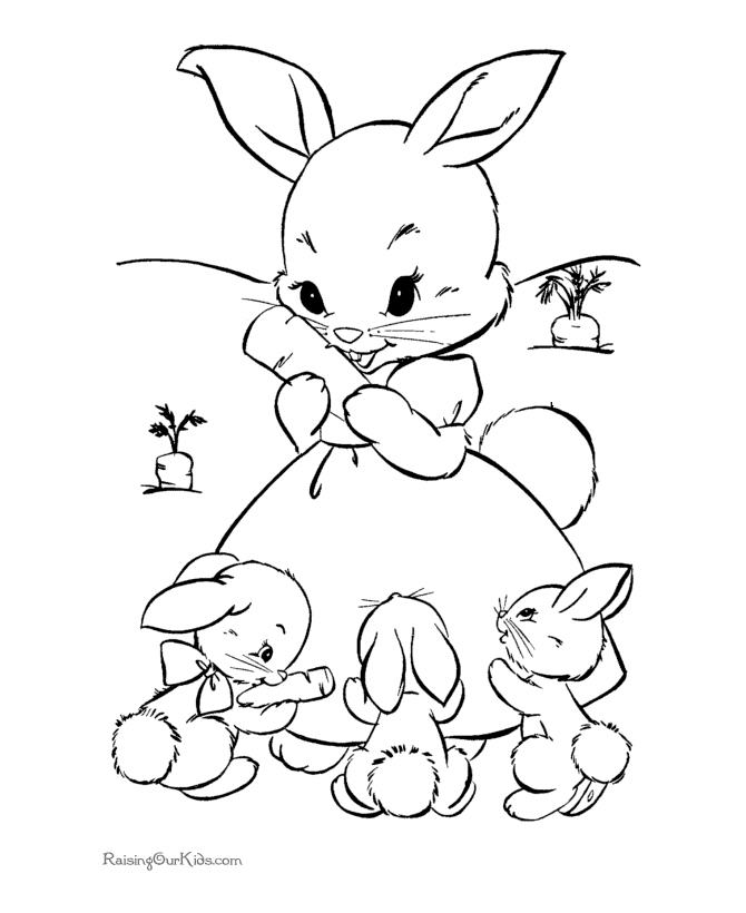 Cute Bunny Rabbit Coloring Pages Funny Black And White Unny