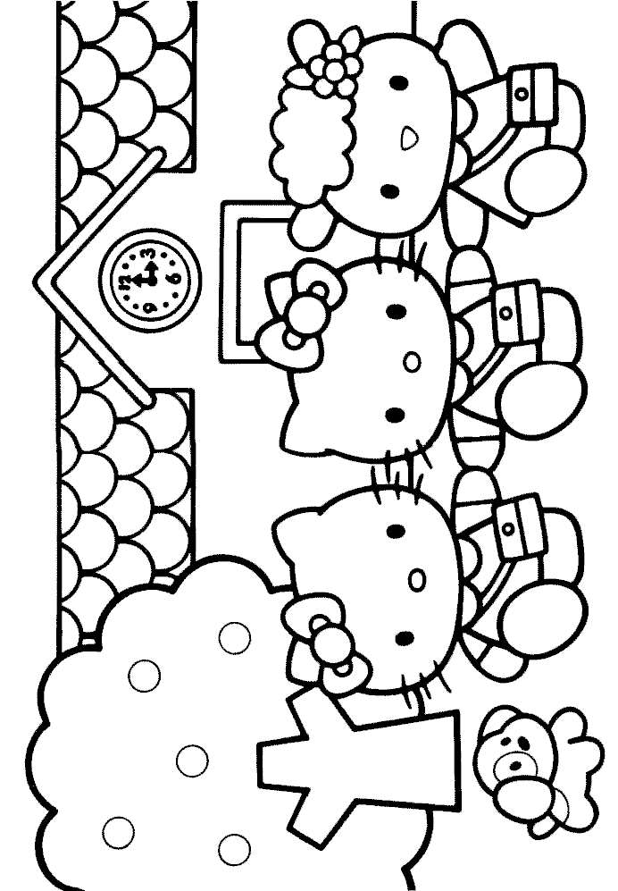 Hello Kitty Coloring Pages For Free To Print | 1080p Anime And