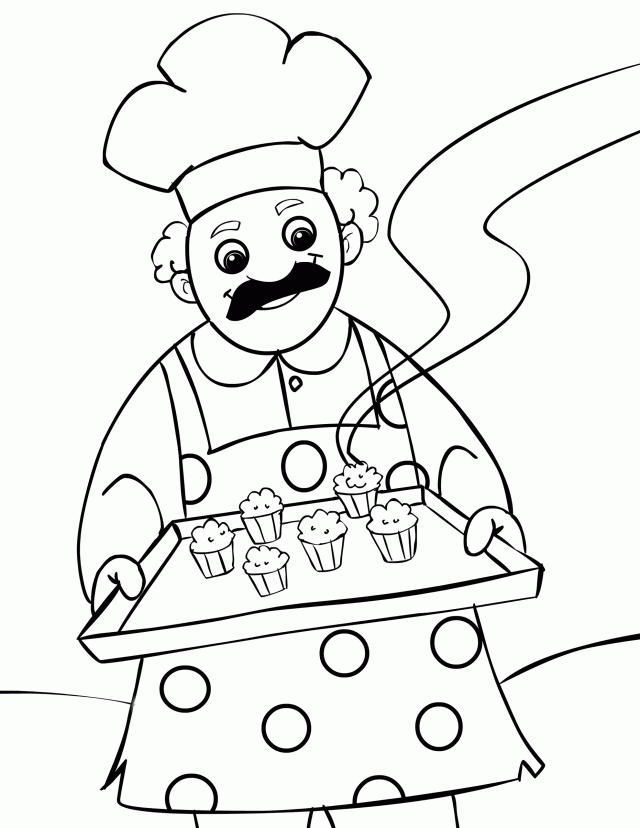 Muffin Man Coloring Page For 179258 Man Coloring Pages For Kids