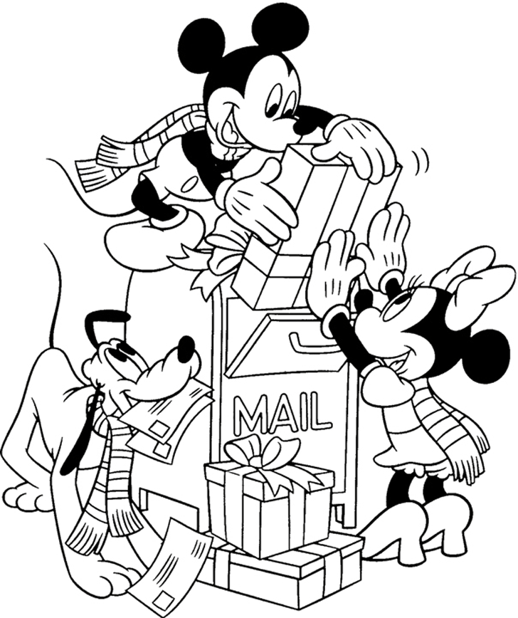 Disney Christmas Mailing Presents Coloring Pages – Disney