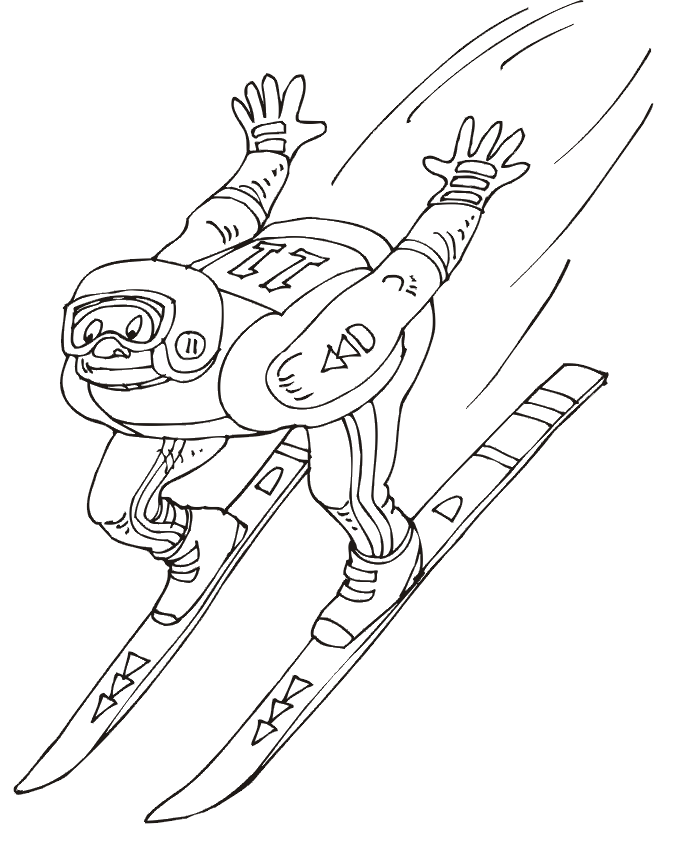 Winter Olympics Coloring Page | Ski jump #