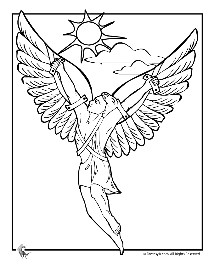 Fantasy Jr. | Greek Myths Coloring Page – Icarus