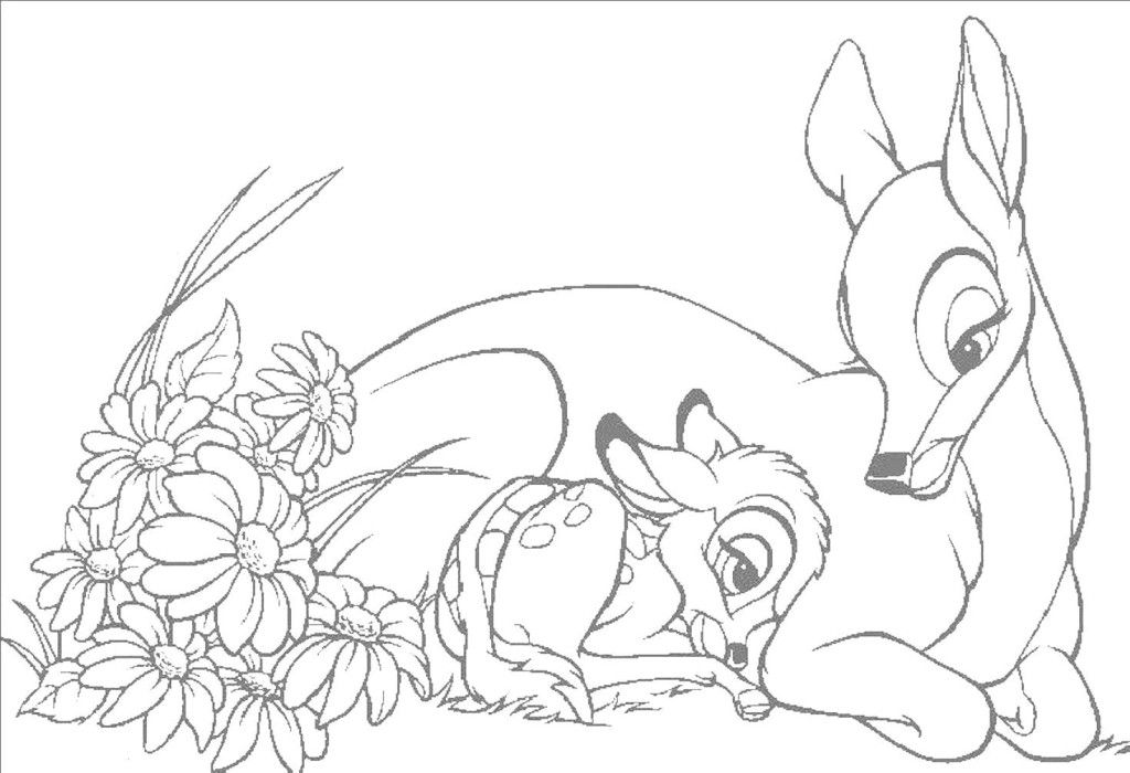 Bambi Anf Mom Coloring Pages « Printable Coloring Pages