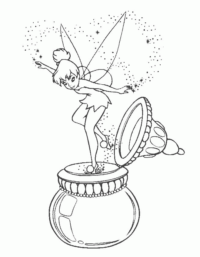 dark tinkerbell Colouring Pages