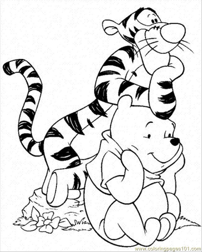 Coloring Pages Tigger And Pooh Look At The Same Thing (Cartoons